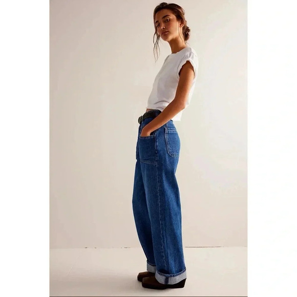 NWT Free People Palmer Cuffed Jeans Mid Rise Denim We The Free 26 - Picture 16 of 16